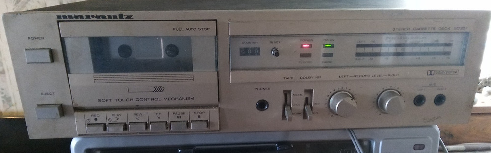 Vintage 1980's Marantz SD 221 Stereo Cassette Deck -Tested Powers On